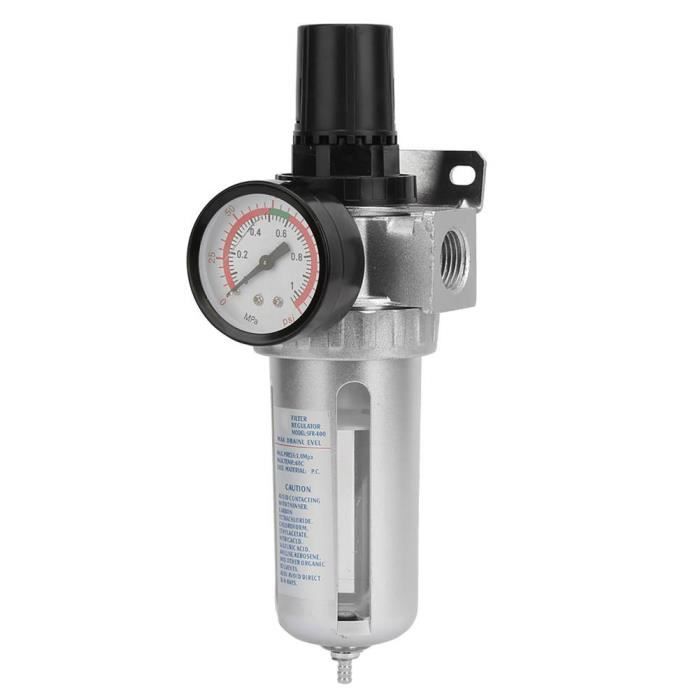 Fydun Filtre à air pneumatique Régulateur de filtre anti-humidité pour compresseur d'air BSP 1/2' avec connexion de montage
