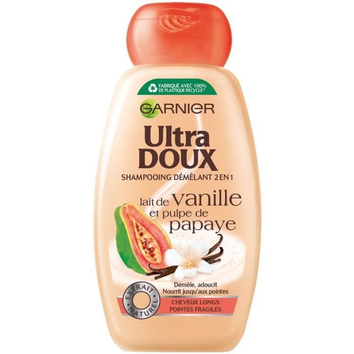 GARNIER Ultra Doux Shampoing - Vanille / pulpe de papaye - 250ml