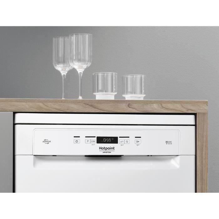 SHOT CASE - Lave-vaisselle pose libre HOTPOINT HFC3T232WG - 14 couverts - Induction - L60cm - 42 dB - Blanc