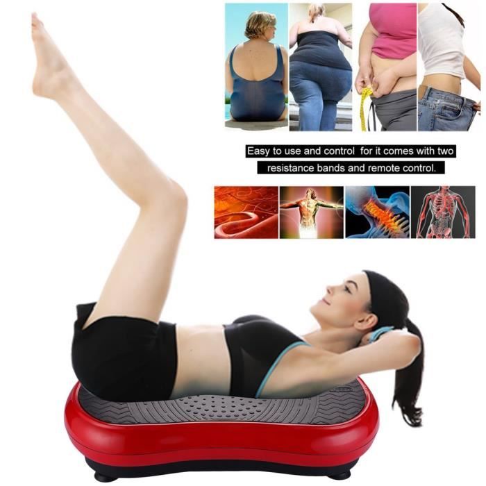 【stock en europe】Fitness Plateforme Vibrante 3D avel'Entraînement Antidérapante - 200W, Max.330 lbs,rouge