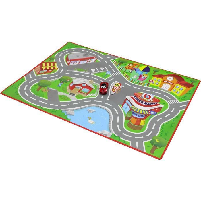 BBURAGO BB JUNIOR - Tapis de jeu + 1 véhicule Ferrari (tube)