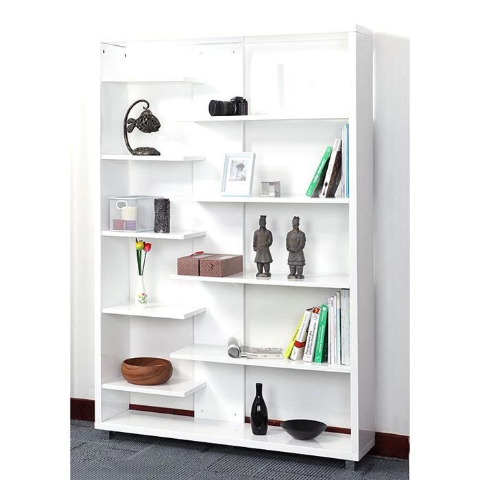 Bibliothèque design laquée blanche VIXY