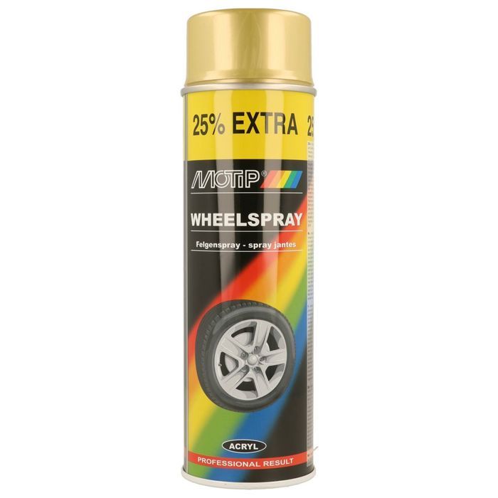 Bombe de peinture Motip Or spécial jante 500ml M04008 auto pour moto scooter