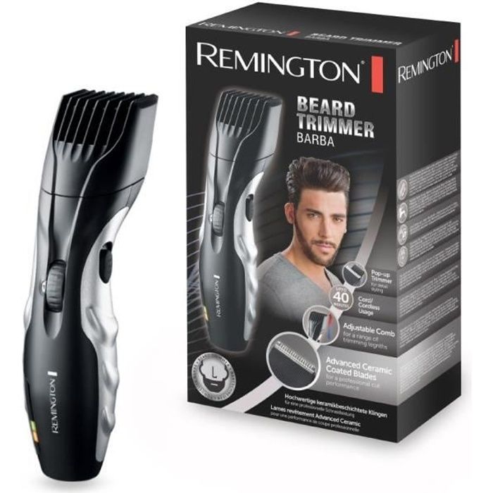 Remington MB320C Tondeuse Barbe en Céramique, 9 Hauteurs, Lames Auto Affûtées Auto Lubrifiées