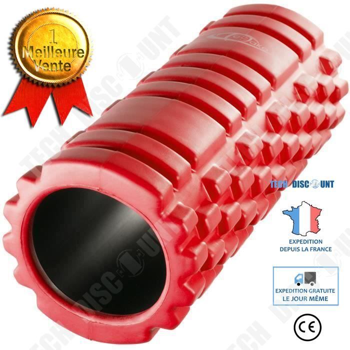 TD® Rouleau de Massage Roller Sport Fitness en Mousse Rouge/ Fitness, Sport