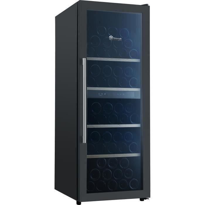 TRIOMPH TAS98VN2Z - Cave à vin de service double zone - 98 Bouteilles - Pose Libre - B - L 48 x H 128.5 cm - Noir
