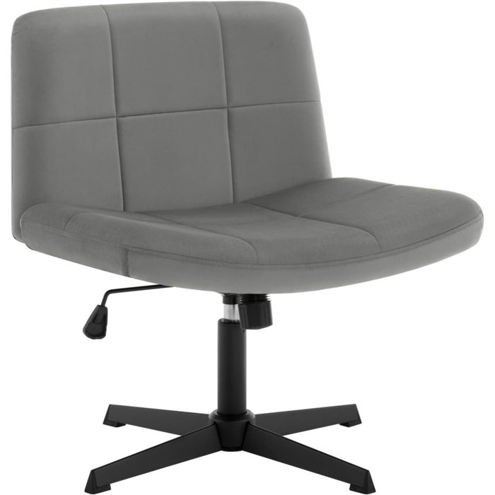 woltu chaise de bureau pivotante,chaise relax en velours,assise large,fonction de bascule,hauteur réglable,gris foncé w0att0520