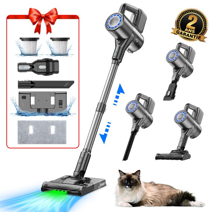 VersLife S7PLUS Aspirateur Balai sans Fil avec Fonction Nettoyage