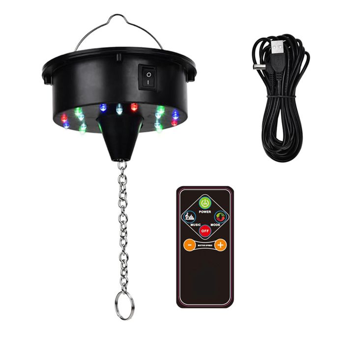 Boule à Facettes Disco 12cm Avec Moteur Rotatif LED - Éclairage Fête, Télécommande, Idéale Pour Soirées Et Décoration