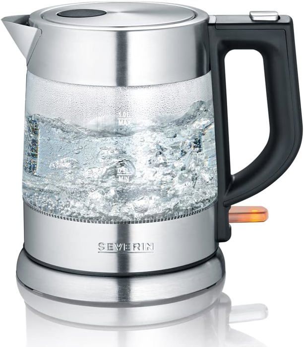 Bouilloire électrique - CHOUMICHA SAVEURS - Verre et acier inoxydable - 10 L - Filtre à chaux - Design compact