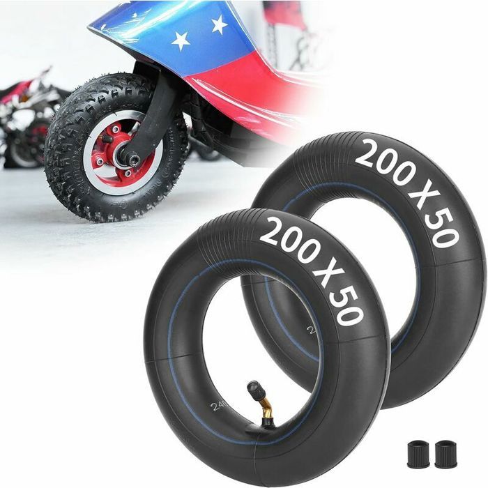 Lot 2 Chambres à Air Épaisses TREFAN - Scooter 47-49cc - 110/90-6.5 - Valve 90°