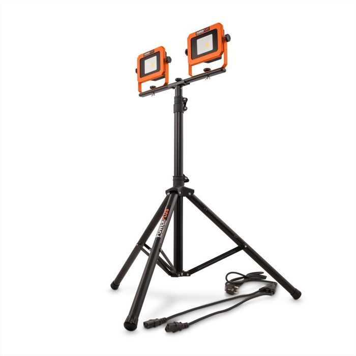 Powerplus Dual Power Projecteur LED Rechargeable POWDP8035 - Lampe de Chantier de 20 V et 2x2000 lm - sans Batterie ni Chargeur