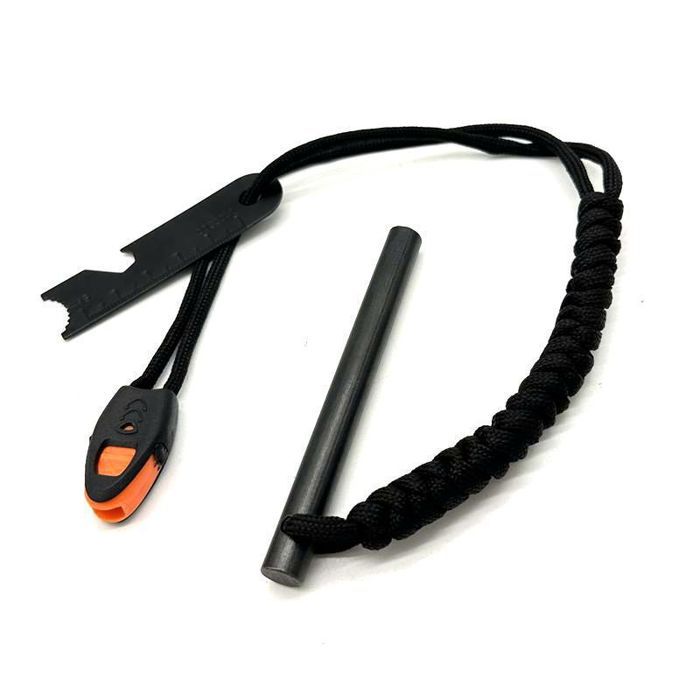 UKOFEW Kit Pierre à Feu De Survie – Silex Magnésium 20 000 Allumages, Résistant à L'eau Et Au Vent, Avec Grattoir Multifonction – Pour Camping, Rando, Barbecue