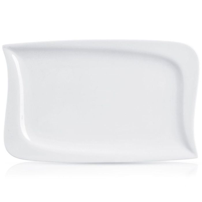 Assiette de service en porcelaine - ORION - MONA - 28x18 cm - Blanc - Rectangulaire - Compatibilité lave-vaisselle Assiette de service en porcelaine - ORION - MONA - 28x18 cm - Blanc - Rectangulaire - Compatibilité lave-vaisselle
