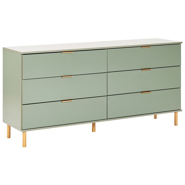 Commode à 6 tiroirs WALPOLE Vert Commode à 6 tiroirs WALPOLE Vert