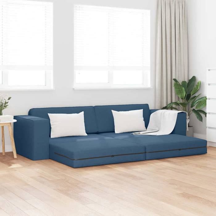 SALE Canapé Lit au SolFauteuil long - SUIKUN - Lit de sofa 2-en-1 Bleu 245x150x605 cm Tissu @EU(49804)