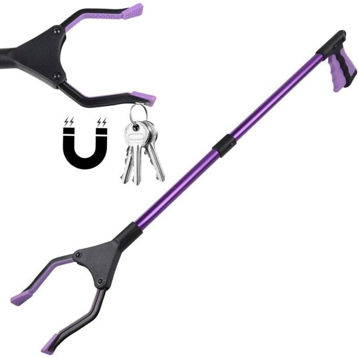 Pince Ramasse Objet 110cm Pliable Avec Rotation 360° Et Aimants - Outil Pour Seniors Et Personnes à Mobilité Réduite