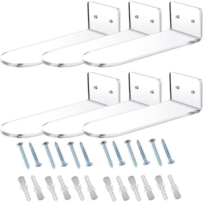 6 pcs Support Chaussures Transparent Mural Présentoir Baskets Affichage Gain de Place