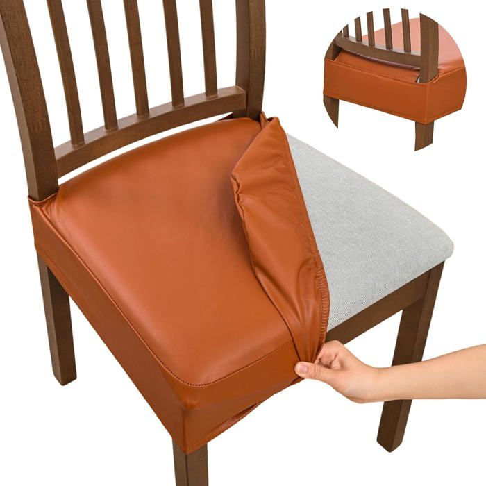 Housse De Chaise Avec Accoudoirs Imperméable - Lot De 2 - Tissu Extensible (92% Polyester, 8% élasthanne) - Protection Salon, Salle à Manger - Rouge Vin