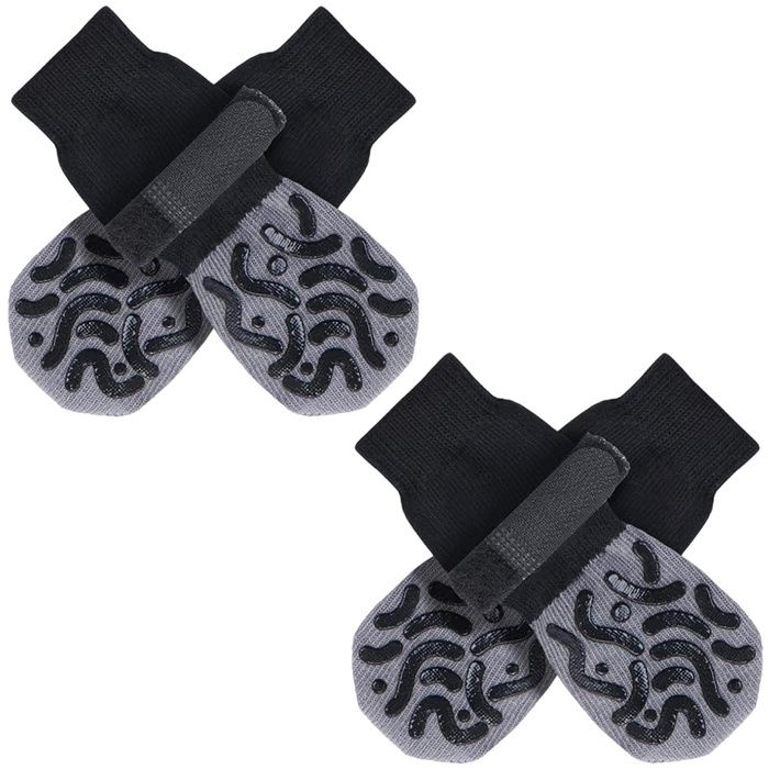 Chaussettes antidérapantes pour chiens pour trottoirs chauds/froids bottes double face pour chiens et protège-pattes pour Label