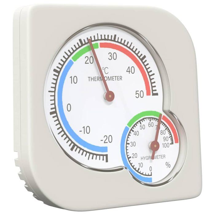 Hygromètre thermo intérieur - vidaXL - Blanc - ABS - 75x75x12 cm - Usage intérieur - Durable - Capteur dhumidité