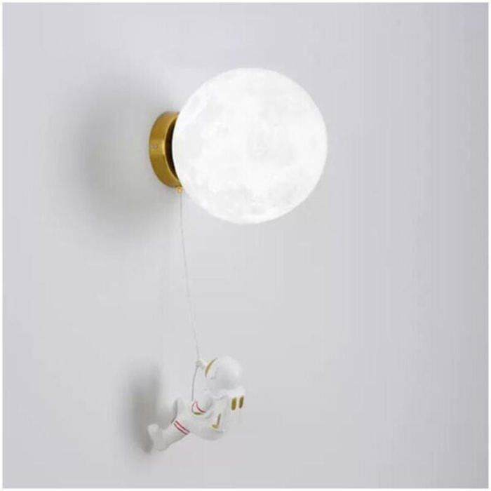 Applique murale LED dintérieur - ZOR® - Figurine dastronaute - Abat-jour en forme de lune - Ampoule G9 Applique murale LED dintérieur - ZOR® - Figurine dastronaute - Abat-jour en forme de lune - Ampoule G9