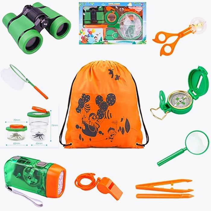 Jumelles Enfant 3-8 Ans Avec Boussole Et Loupe – Cadeau Anniversaire Idéal Pour Garçon Et Fille, Jouet D’extérieur éducatif
