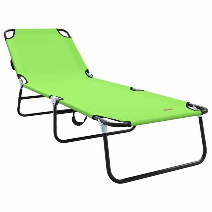 Chaise longue/Fauteuil long - CLARENCE® - Bain de Soleil simple - 1 PLACE - pliante Vert 188 x 57 x 86 5cm Polyester 44017