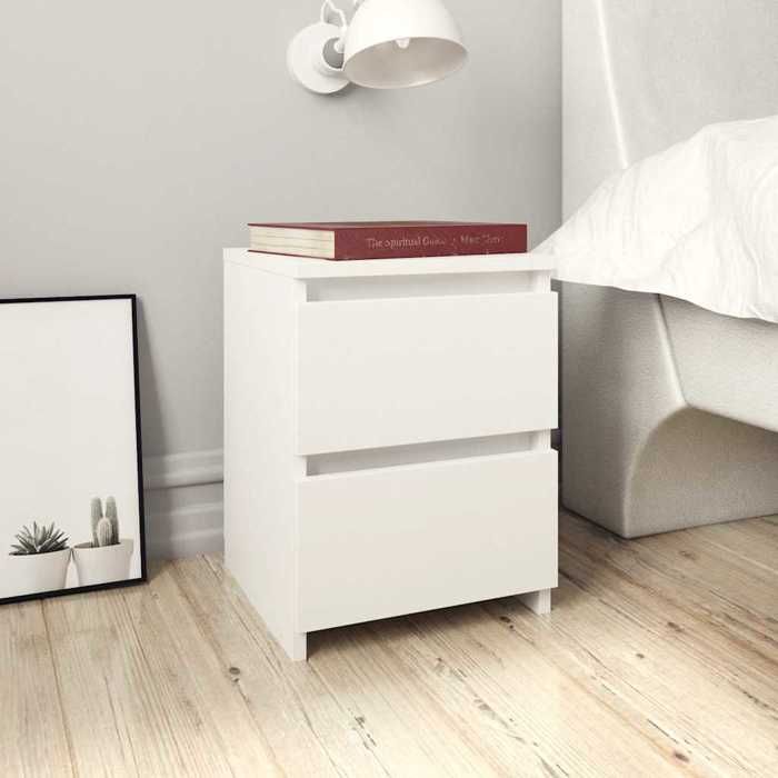 Table de lit - Blanc - Armoire de chevet - 1 PC - Blanc 30x30x40 cm Bois dingénierie T3391