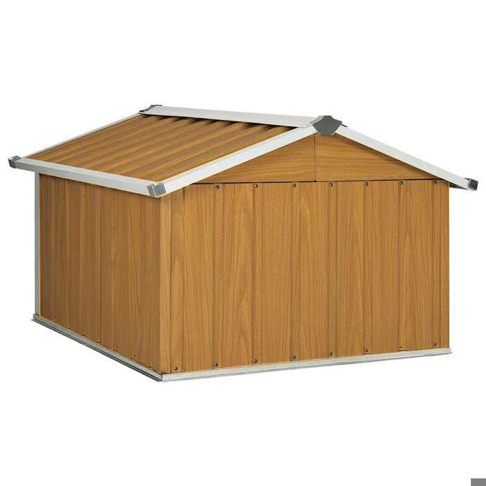 Elégant Cabane de Rangement Brun - Abri pour robot de jardin 92x97x63cm Acier galvanisé Marron PRO8342199717941