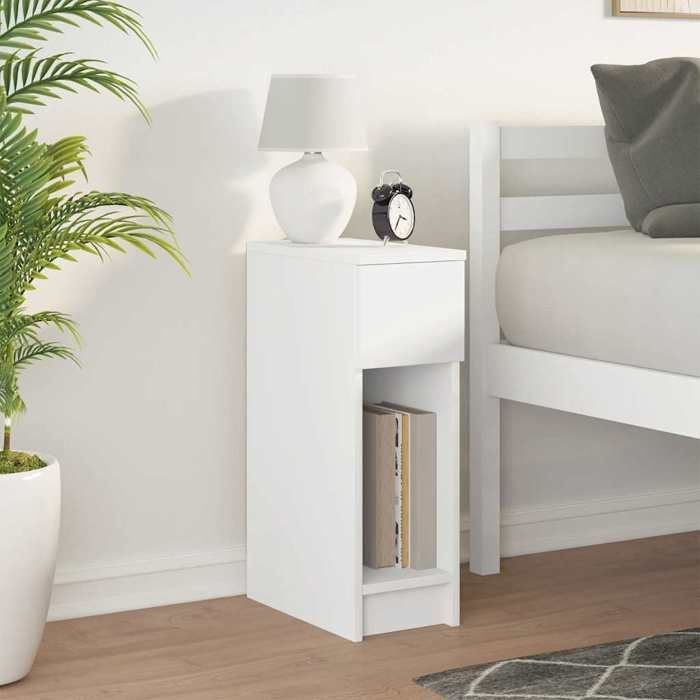 Table de lit - Blanc - Armoire de chevet - 1 PC - avec tiroir blanc 20x36x60 cm T4494