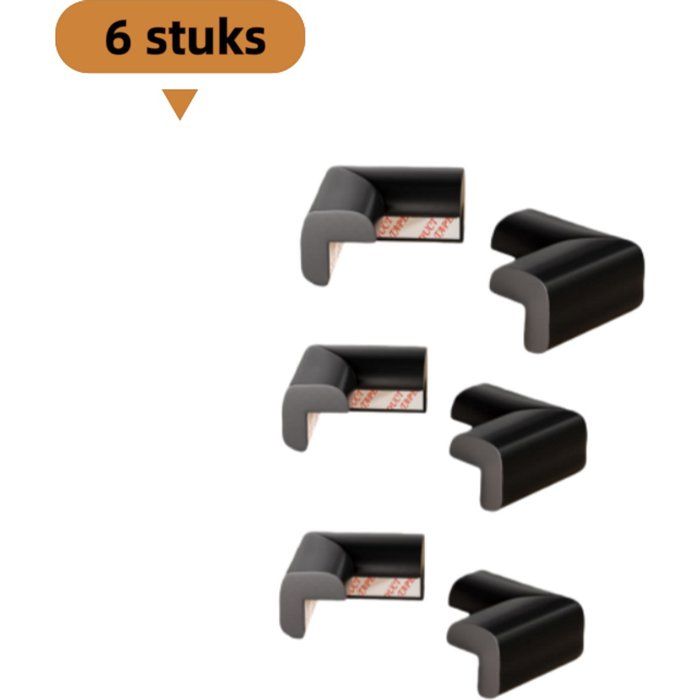 Lot De 6 Protege Angles De Lit Sans Colle Noir Protection Contre Les Chocs
