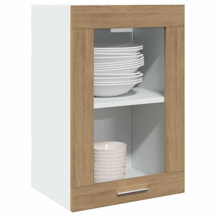Vitrine suspendue Lyon - vidaXL - bois dingénierie - chêne artisanal - 40 x 31 x 60 cm - résistante à lhumidité oai37g952