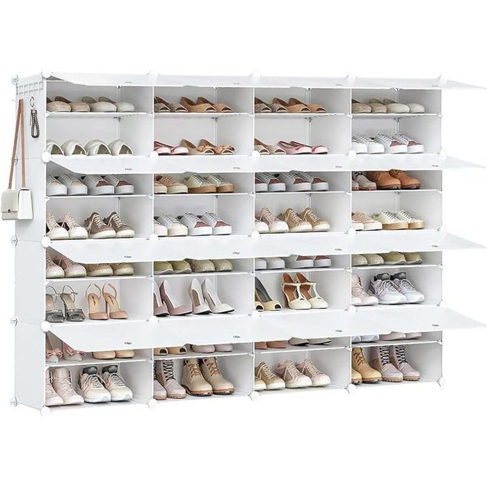 Étagère à Chaussures - AUTREMENT - 16 Compartiments - 40 x 30 x 30 cm - Cadre métal - Trous daération