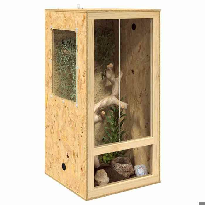 Terrarium rustique - vidaXL - osb - marron - 50 x 50 x 100 cm - usage intérieur nyl27f606