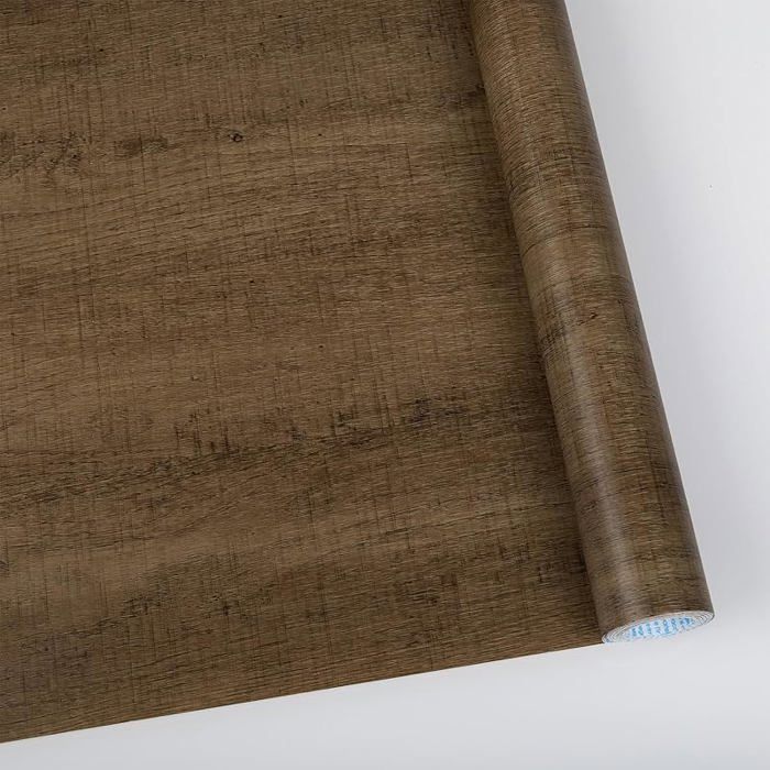Papier Adhesif pour Meuble Marron Film Autocolnt Sticker Meuble Imitation Bois Papier Vinyle Marron ks 40 x 300 cm