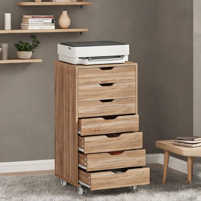 Armoire De Bureau en Panneau de particules Chêne 47.5 x 39.5 x 90 cm