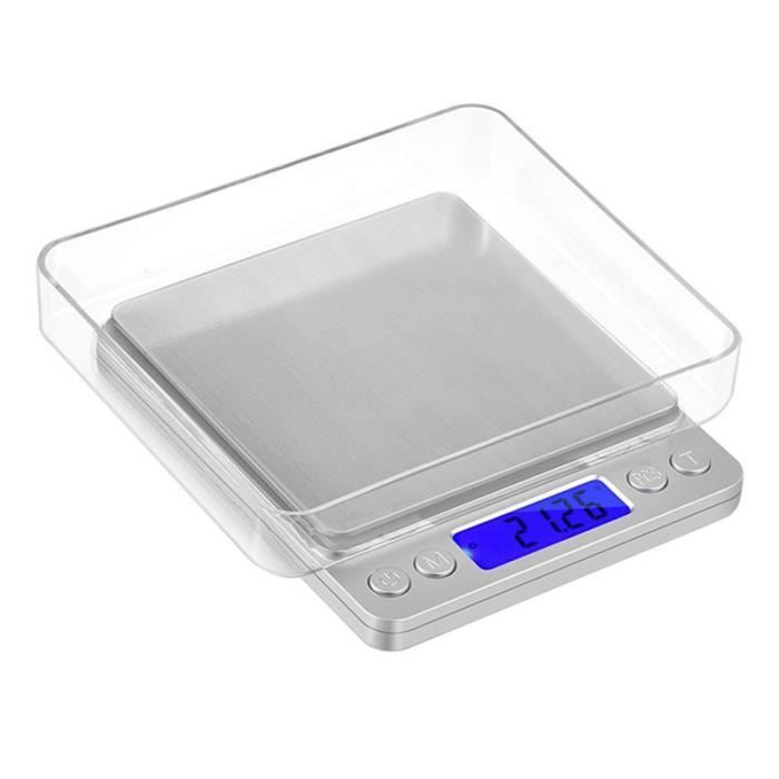 Petite balance de cuisine en acier inoxydable Balance de cuisine  électronique 10 kg / 1 g (batterie Version anglaise noire)