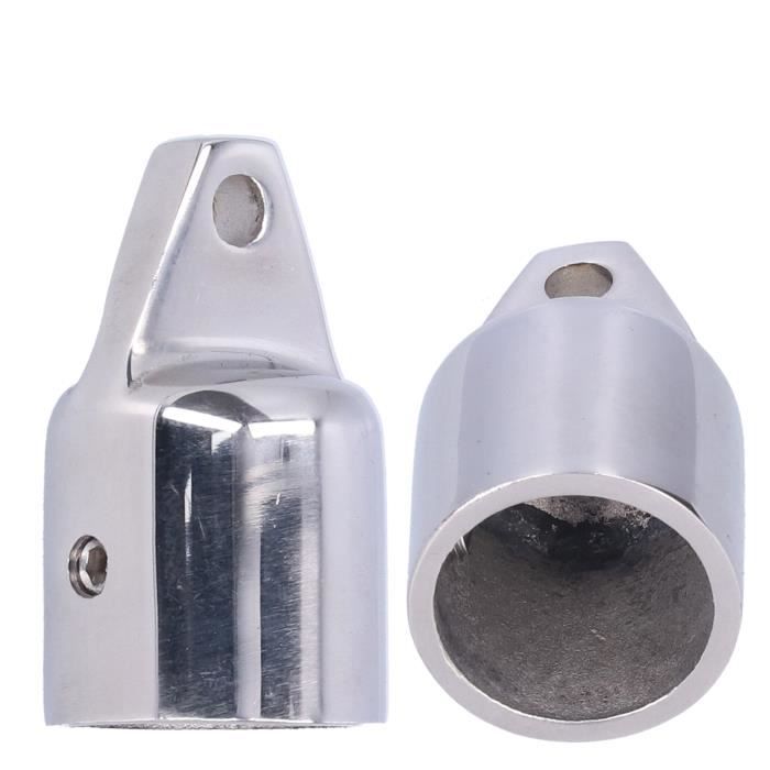 Capuchon Supérieur Bimini 2 Pièces Accessoires de Bateau à Capuchon Coulissant Accessoires D'œillets Externes Acier Inoxydable 316 pour Tube Rond de 1 Po de Diamètre Extérieur