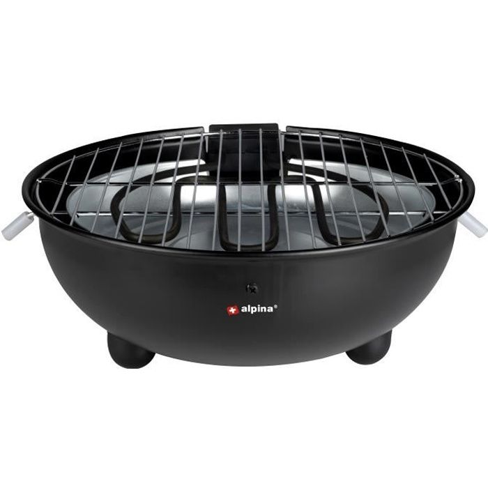 Barbecue Electrique de Table Alpina - Compact - Intérieur - 1250W - Noir