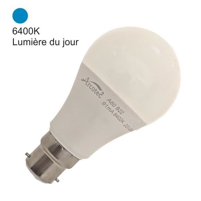 Ampoule LED B22 standard 11,1W 1055Lm 6400K - garantie 2 ans