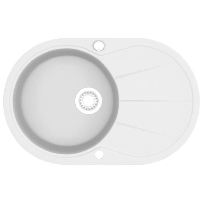 Évier de cuisine - SALALIS - SP062159 - Granit Blanc - 1 Bac