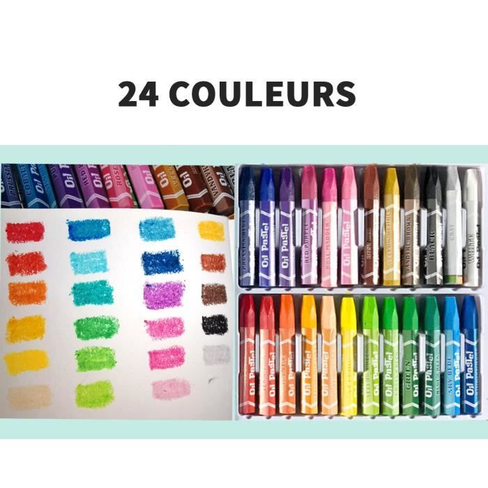 Pastel à l'Huile 24 Couleurs pour Enfant Amateurs de Peinture Amateurs