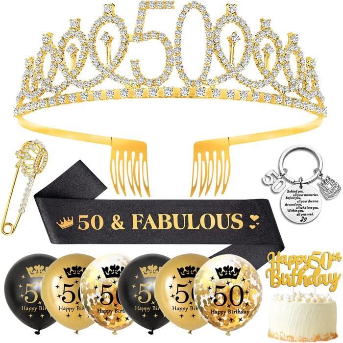 Decoration Anniversaire 30 Ans Couronne D'anniversaire Écharpe Or