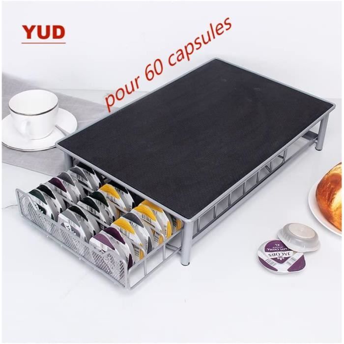Organisateur De Capsules De Café - Support Tiroir 54 Capsules - Noir Antidérapant - Parfait Pour Machine à Café - 8