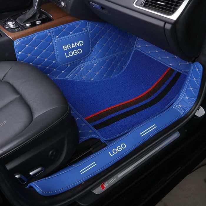 Tapis de sol de voiture sur mesure,double couche,en cuir durable,pour siège  avant (uniquement pour un siège)- blue passenger