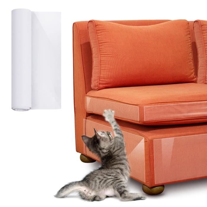 Protection Canape Chat 45x300cm Anti Griffe Porte Protège Protection Contre Rayures Chat Ruban Adhésif Transparent Rouleau Protege