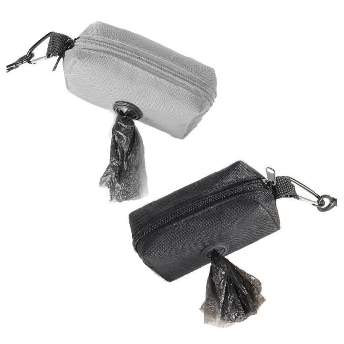 2 pièces Sac a crotteschien accessoireschien Disitributeur de Sacs à Crottes pour Chiens sac a crottes chien-noir et gris