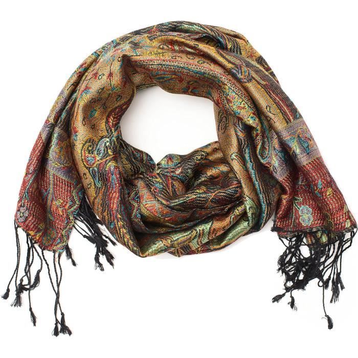 Écharpe Pashmina YAOMEI Unisexe – 100% Viscose, 200x70 Cm, Légère Et Douce, Pompons, Couleurs Variées