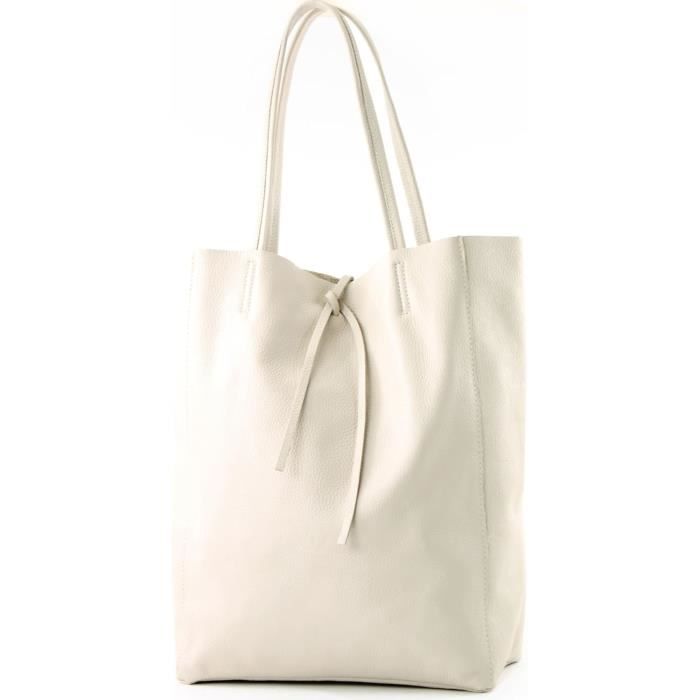 Grand Shopper Cuir Italien Modamoda T248 – Serpent/Croco, Poche Intérieure, Élégant Et Spacieux A4